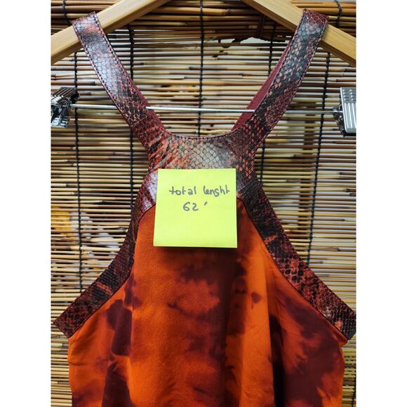 Michael Kors Runway Silk Chiffon Red Snakeskin Strap Harness dress Gown Size 12 - Picture 14 of 14